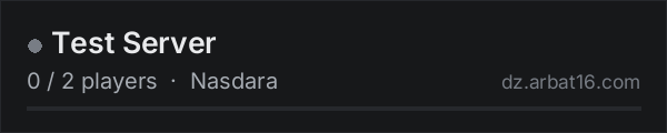 Test Server on the AR16 DayZ server list