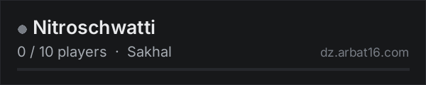 Nitroschwatti on the AR16 DayZ server list