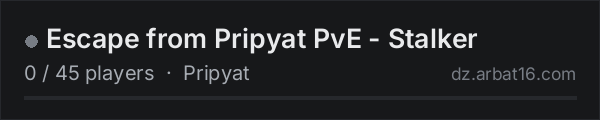 Escape from Pripyat PvE - Stalker on the AR16 DayZ server list