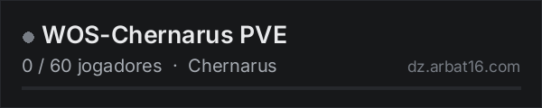 WOS-Chernarus PVE na lista de servidores de DayZ da AR16