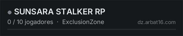 SUNSARA STALKER RP na lista de servidores de DayZ da AR16
