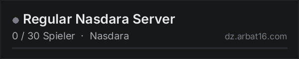 Regular Nasdara Server in der DayZ-Serverliste von AR16