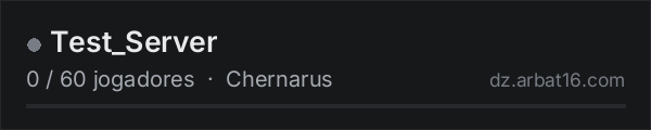 Test_Server na lista de servidores de DayZ da AR16