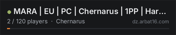 MARA | EU | PC | Chernarus | 1PP | Hardcore Vanilla+ on the AR16 DayZ server list