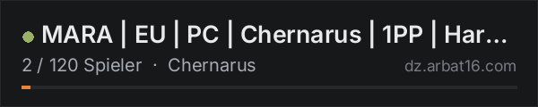 MARA | EU | PC | Chernarus | 1PP | Hardcore Vanilla+ in der DayZ-Serverliste von AR16