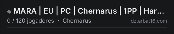 MARA | EU | PC | Chernarus | 1PP | Hardcore Vanilla+ na lista de servidores de DayZ da AR16