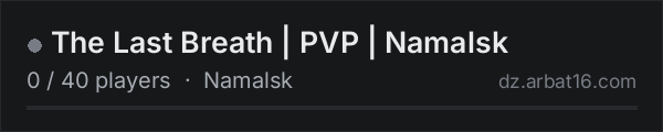 The Last Breath | PVP | Namalsk on the AR16 DayZ server list