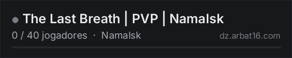 The Last Breath | PVP | Namalsk na lista de servidores de DayZ da AR16