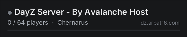 DayZ Server - By Avalanche Host on the AR16 DayZ server list