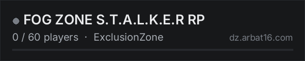 FOG ZONE S.T.A.L.K.E.R RP on the AR16 DayZ server list