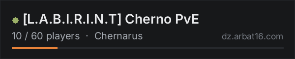 [L.A.B.I.R.I.N.T] Cherno PvE on the AR16 DayZ server list