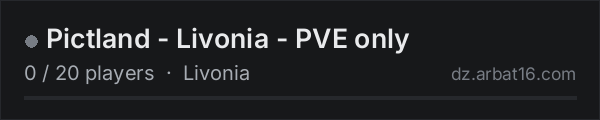 Pictland - Livonia - PVE only on the AR16 DayZ server list