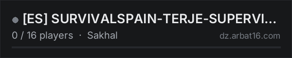 [ES] SURVIVALSPAIN-TERJE-SUPERVIVENCIA-REALISMO-NoKoS on the AR16 DayZ server list