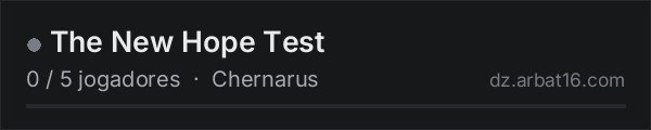 The New Hope Test na lista de servidores de DayZ da AR16