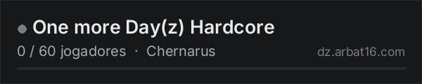 One more Day(z) Hardcore na lista de servidores de DayZ da AR16