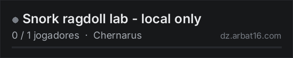 Snork ragdoll lab - local only na lista de servidores de DayZ da AR16