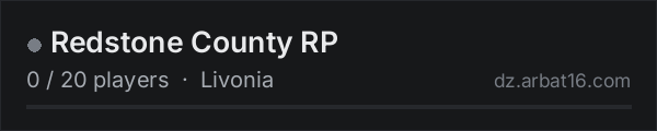 Redstone County RP on the AR16 DayZ server list