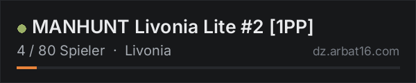 MANHUNT Livonia Lite #2 [1PP] in der DayZ-Serverliste von AR16