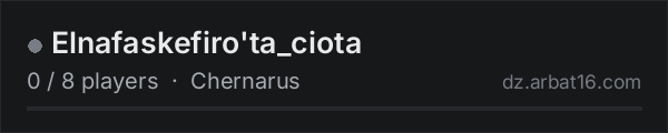 Elnafaskefiro'ta_ciota on the AR16 DayZ server list