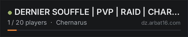 DERNIER SOUFFLE | PVP | RAID | CHARNARUS | on the AR16 DayZ server list