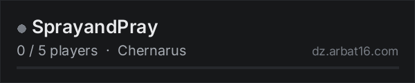 SprayandPray on the AR16 DayZ server list