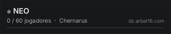 NEO na lista de servidores de DayZ da AR16