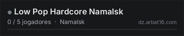 Low Pop Hardcore Namalsk na lista de servidores de DayZ da AR16