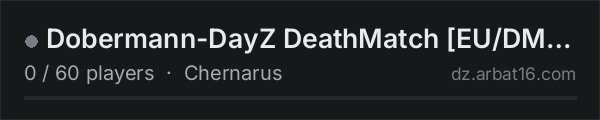 Dobermann-DayZ DeathMatch [EU/DM-Zone] on the AR16 DayZ server list
