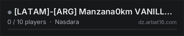 [LATAM]-[ARG] Manzana0km VANILLA+ NASDARA on the AR16 DayZ server list