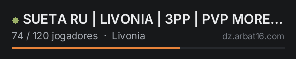 SUETA RU | LIVONIA | 3PP | PVP MORE LOOT | WIPE 18.10 na lista de servidores de DayZ da AR16