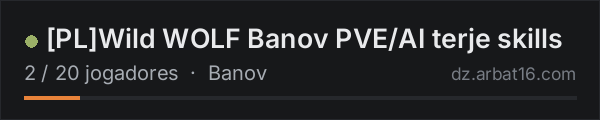[PL]Wild WOLF Banov PVE/AI terje skills na lista de servidores de DayZ da AR16