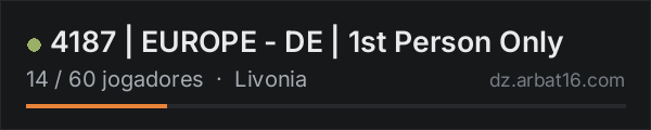 4187 | EUROPE - DE | 1st Person Only na lista de servidores de DayZ da AR16