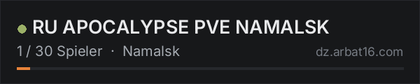 RU APOCALYPSE PVE NAMALSK in der DayZ-Serverliste von AR16