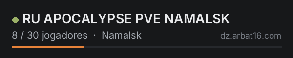 RU APOCALYPSE PVE NAMALSK na lista de servidores de DayZ da AR16
