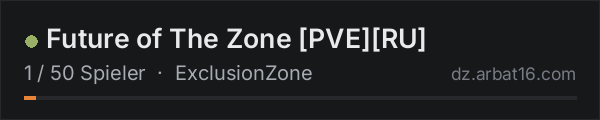 Future of The Zone PVERU in der DayZ-Serverliste von AR16