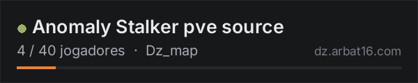 Anomaly Stalker pve source na lista de servidores de DayZ da AR16