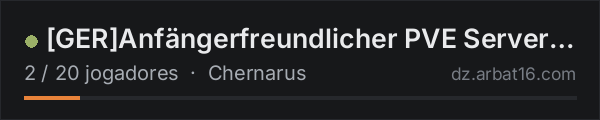 [GER]Anfängerfreundlicher PVE Server / Keine Client-Mods na lista de servidores de DayZ da AR16