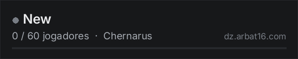 New na lista de servidores de DayZ da AR16