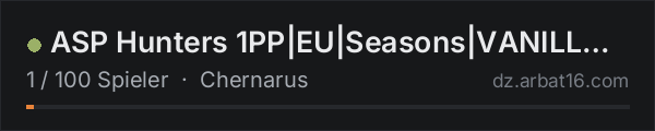 ASP Hunters 1PP|EU|Seasons|VANILLA++|Skills in der DayZ-Serverliste von AR16