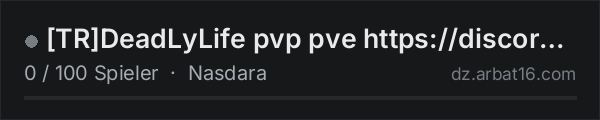 [TR]DeadLyLife pvp pve https://discord.gg/fd3KyQZqy9 in der DayZ-Serverliste von AR16