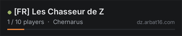 FR Les Chasseur de Z on the AR16 DayZ server list