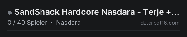 SandShack Hardcore Nasdara - Terje + Expansion in der DayZ-Serverliste von AR16