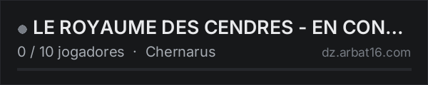 LE ROYAUME DES CENDRES - EN CONFIG na lista de servidores de DayZ da AR16