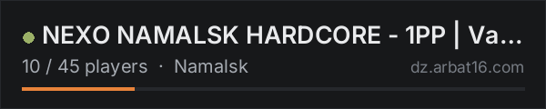 NEXO NAMALSK HARDCORE - 1PP | Vanilla | NO BASES | SOLO/DUO/TRI on the AR16 DayZ server list