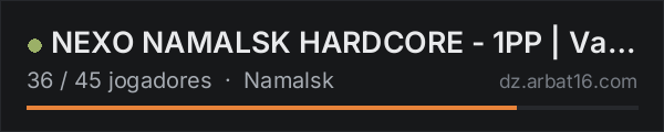 NEXO NAMALSK HARDCORE - 1PP | Vanilla | NO BASES | SOLO/DUO/TRI na lista de servidores de DayZ da AR16