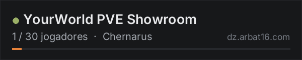 YourWorld PVE Showroom na lista de servidores de DayZ da AR16