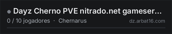 Dayz Cherno PVE nitrado.net gameserver na lista de servidores de DayZ da AR16