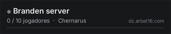 Branden server na lista de servidores de DayZ da AR16