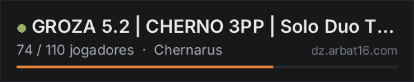 GROZA 5.2 | CHERNO 3PP | Solo Duo Trio | EARLY WINTER na lista de servidores de DayZ da AR16