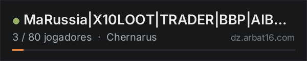 MaRussia|X10LOOT|TRADER|BBP|AIBOTS|RAID TIME(oldGalaxy) na lista de servidores de DayZ da AR16